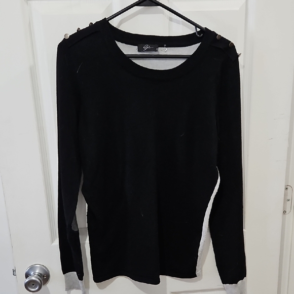 G by Giuliana Tops - G‎ by Giuliana Black Long Sleeve Top with Button Accents Size Medium